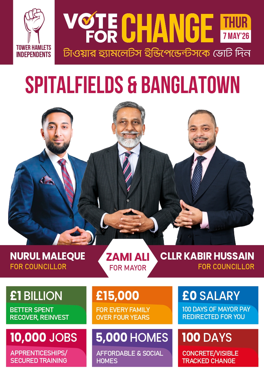 Vote for Change - Tower Hamlets Independents campaign for Spitalfields & Banglatown